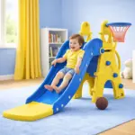 Kids Slide with Basketball Hoop