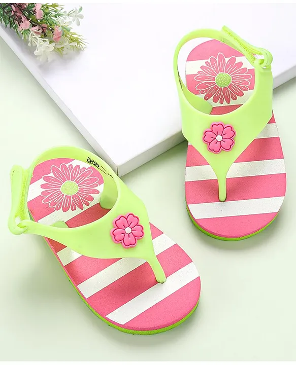 17377969a Flip Flops Velcro Closure Floral Print - Image 1