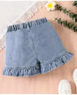 Cotton Shorts With Floral Corsage - Image 3
