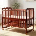 Montana Wooden Cot Cum Rocker with Mosquito Net